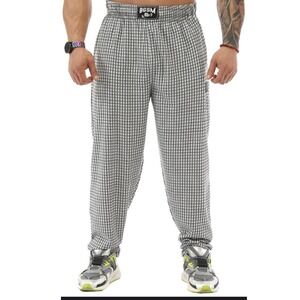 BGSM 1971 Plaid Lounge Pants Elastic Waist Drawstring Casual Comfy Mens Size XL